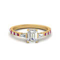 Thumbnail 86 - Delicate Antique Pave Emerald Cut Diamond Ring