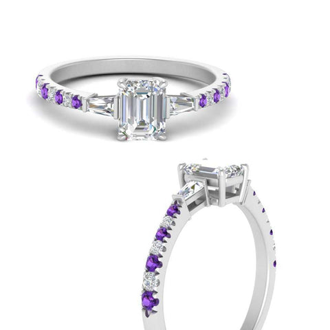 Delicate Antique Pave Emerald Engagement Ring