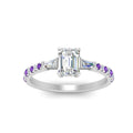 Thumbnail 76 - Delicate Antique Pave Emerald Cut Diamond Ring