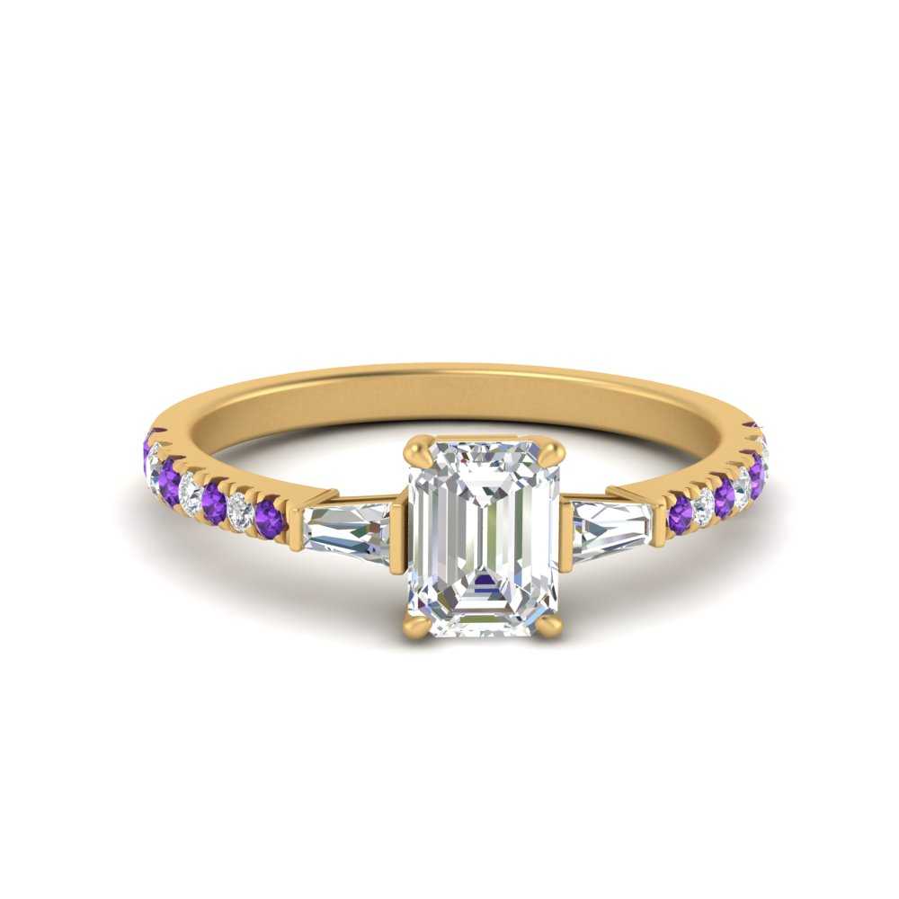 Delicate Antique Pave Emerald Cut Diamond Ring