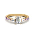 Thumbnail 110 - Delicate Antique Pave Emerald Cut Diamond Ring