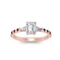 Thumbnail 23 - Delicate Antique Pave Emerald Cut Diamond Ring
