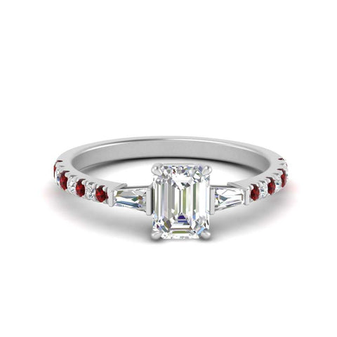 Delicate Antique Pave Emerald Engagement Ring