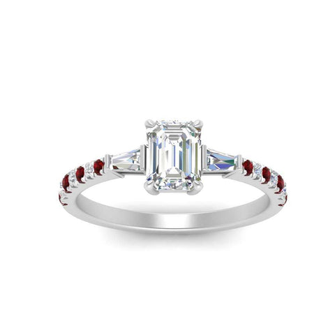 Delicate Antique Pave Emerald Engagement Ring