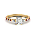 Thumbnail 98 - Delicate Antique Pave Emerald Cut Diamond Ring