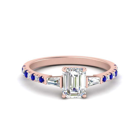 Delicate Antique Pave Emerald Engagement Ring