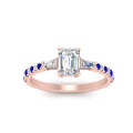 Thumbnail 7 - Delicate Antique Pave Emerald Cut Diamond Ring