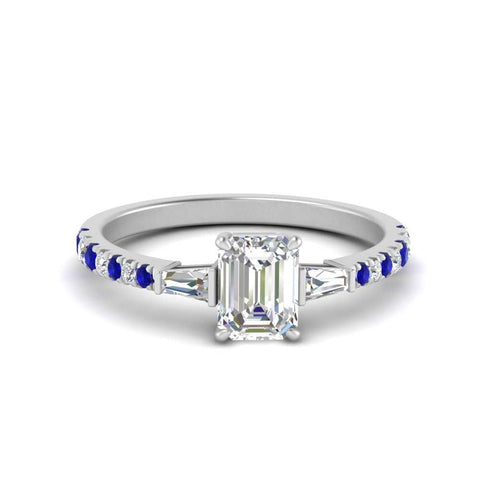 Delicate Antique Pave Emerald Engagement Ring