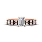 Load image into Gallery viewer, emerald-cut-french-pave-black-diamond-wedding-ring-set-in-rose-gold-FD11408EMGBLACK-NL-RG?v=1763104252