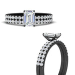 Load image into Gallery viewer, emerald-cut-french-pave-diamond-wedding-ring-set-in-black-gold-FD11408EMANGLE3-NL-BG?v=1763104252