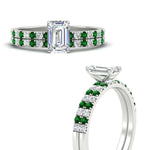 Load image into Gallery viewer, emerald-cut-french-pave-emerald-wedding-ring-set-in-white-gold-FD11408EMGEMGRANGLE3-NL-WG?v=1763104251