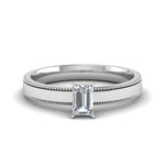 Load image into Gallery viewer, Single Stone Emerald Cut Milgrain Engagement Ring
