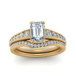 Load image into Gallery viewer, emerald-cut-graduated-channel-diamond-wedding-set-in-FD122866EM-NL-YG
