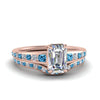 Load image into Gallery viewer, emerald-cut-graduated-channel-diamond-wedding-set-with-blue-topaz-in-FD122866EMGICBLTO-NL-RG
