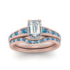 Load image into Gallery viewer, emerald-cut-graduated-channel-diamond-wedding-set-with-blue-topaz-in-FD122866EMGICBLTO-NL-RG