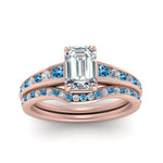 Load image into Gallery viewer, emerald-cut-graduated-channel-diamond-wedding-set-with-blue-topaz-in-FD122866EMGICBLTO-NL-RG
