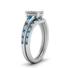 Load image into Gallery viewer, emerald-cut-graduated-channel-diamond-wedding-set-with-blue-topaz-in-FD122866EMGICBLTO-NL-WG