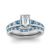 Load image into Gallery viewer, emerald-cut-graduated-channel-diamond-wedding-set-with-blue-topaz-in-FD122866EMGICBLTO-NL-WG