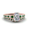 Load image into Gallery viewer, emerald-cut-graduated-channel-diamond-wedding-set-with-emerald-in-FD122866EMGEMGR-NL-RG