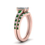 Load image into Gallery viewer, emerald-cut-graduated-channel-diamond-wedding-set-with-emerald-in-FD122866EMGEMGR-NL-RG
