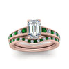 Load image into Gallery viewer, emerald-cut-graduated-channel-diamond-wedding-set-with-emerald-in-FD122866EMGEMGR-NL-RG