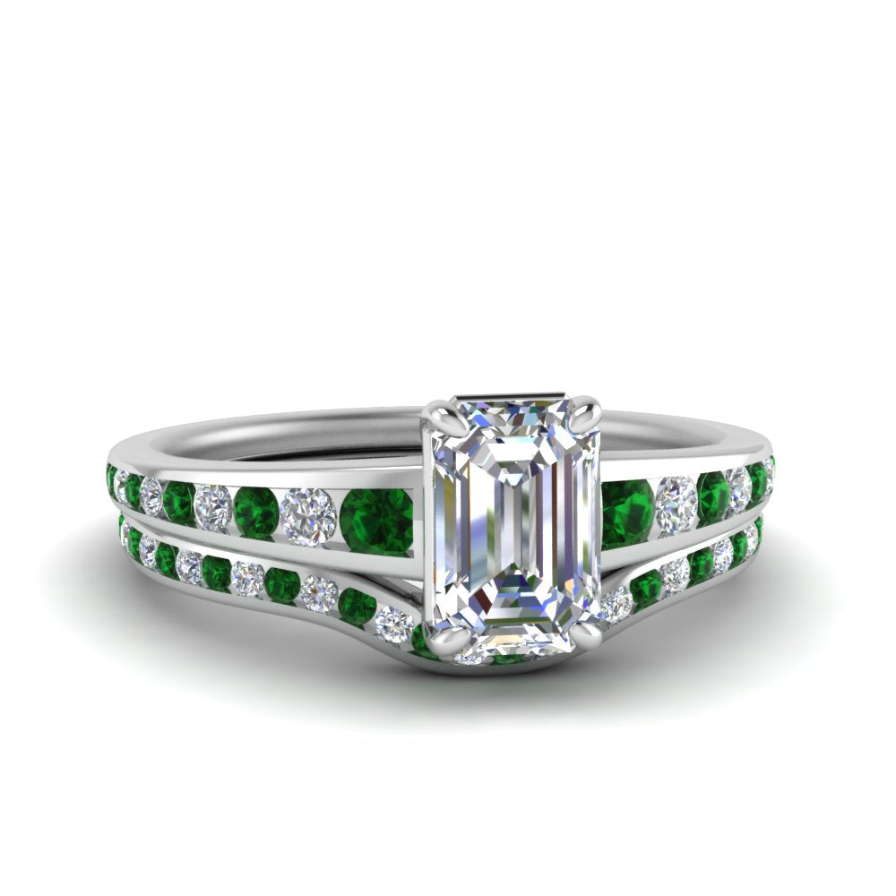 emerald-cut-graduated-channel-diamond-wedding-set-with-emerald-in-FD122866EMGEMGR-NL-WG