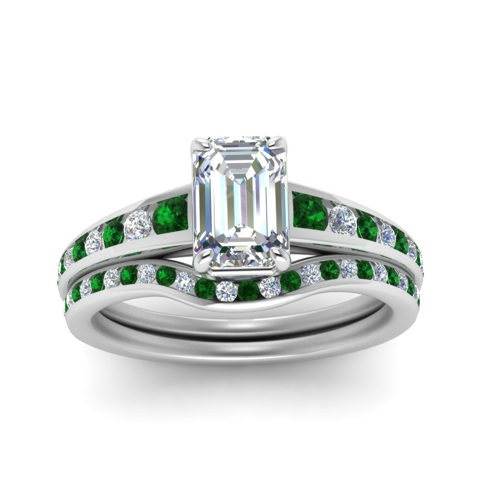 emerald-cut-graduated-channel-diamond-wedding-set-with-emerald-in-FD122866EMGEMGR-NL-WG
