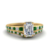 Load image into Gallery viewer, emerald-cut-graduated-channel-diamond-wedding-set-with-emerald-in-FD122866EMGEMGR-NL-YG