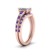 Load image into Gallery viewer, emerald-cut-graduated-channel-diamond-wedding-set-with-purple-topaz-in-FD122866EMGVITO-NL-RG