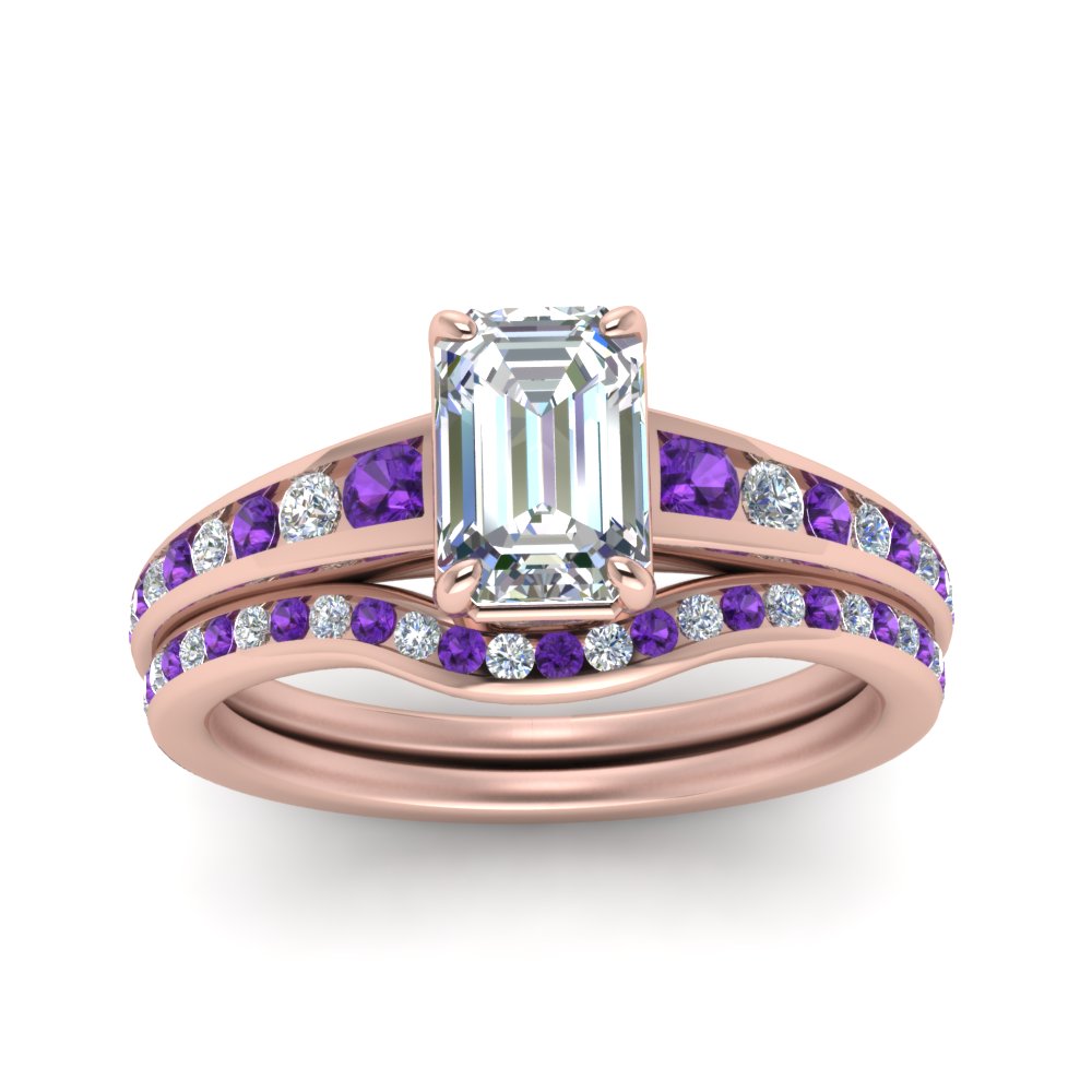 emerald-cut-graduated-channel-diamond-wedding-set-with-purple-topaz-in-FD122866EMGVITO-NL-RG