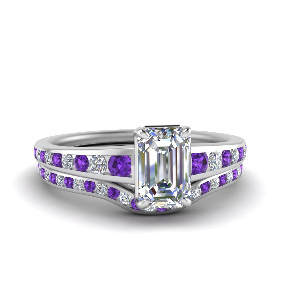 emerald-cut-graduated-channel-diamond-wedding-set-with-purple-topaz-in-FD122866EMGVITO-NL-WG