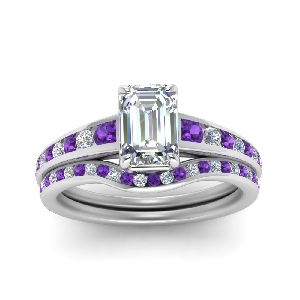 emerald-cut-graduated-channel-diamond-wedding-set-with-purple-topaz-in-FD122866EMGVITO-NL-WG