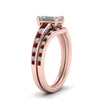 Load image into Gallery viewer, emerald-cut-graduated-channel-diamond-wedding-set-with-ruby-in-FD122866EMGRUDR-NL-RG