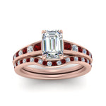 Load image into Gallery viewer, emerald-cut-graduated-channel-diamond-wedding-set-with-ruby-in-FD122866EMGRUDR-NL-RG
