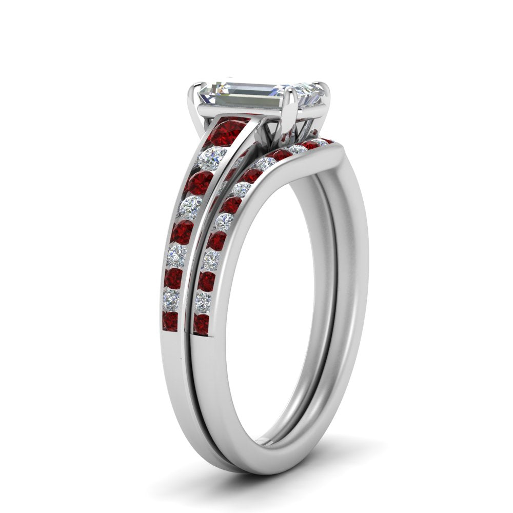 emerald-cut-graduated-channel-diamond-wedding-set-with-ruby-in-FD122866EMGRUDR-NL-WG