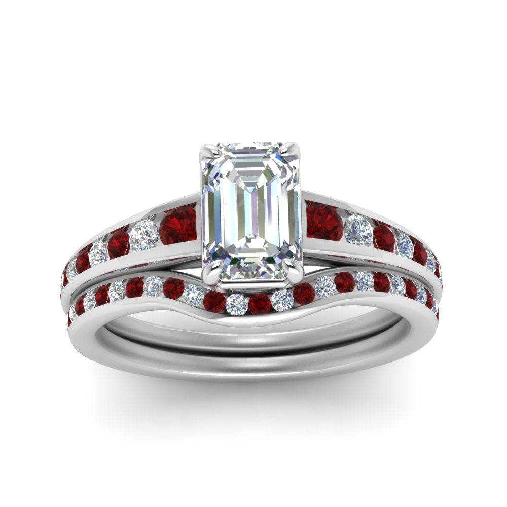 emerald-cut-graduated-channel-diamond-wedding-set-with-ruby-in-FD122866EMGRUDR-NL-WG