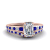 Load image into Gallery viewer, emerald-cut-graduated-channel-diamond-wedding-set-with-sapphire-in-FD122866EMGSABL-NL-RG