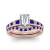 Load image into Gallery viewer, emerald-cut-graduated-channel-diamond-wedding-set-with-sapphire-in-FD122866EMGSABL-NL-RG