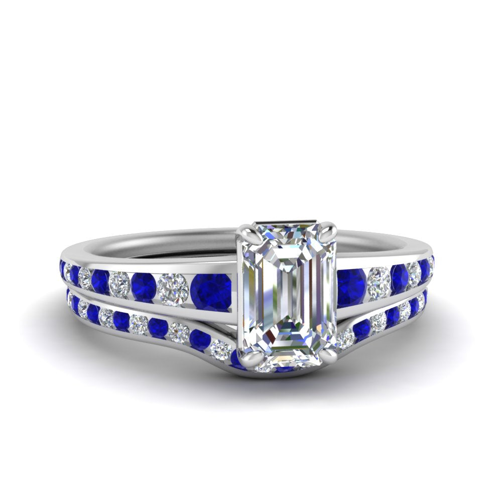 emerald-cut-graduated-channel-diamond-wedding-set-with-sapphire-in-FD122866EMGSABL-NL-WG