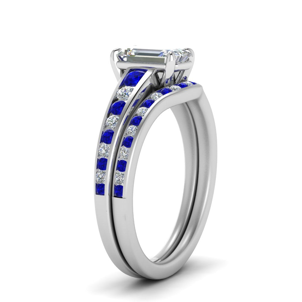 emerald-cut-graduated-channel-diamond-wedding-set-with-sapphire-in-FD122866EMGSABL-NL-WG