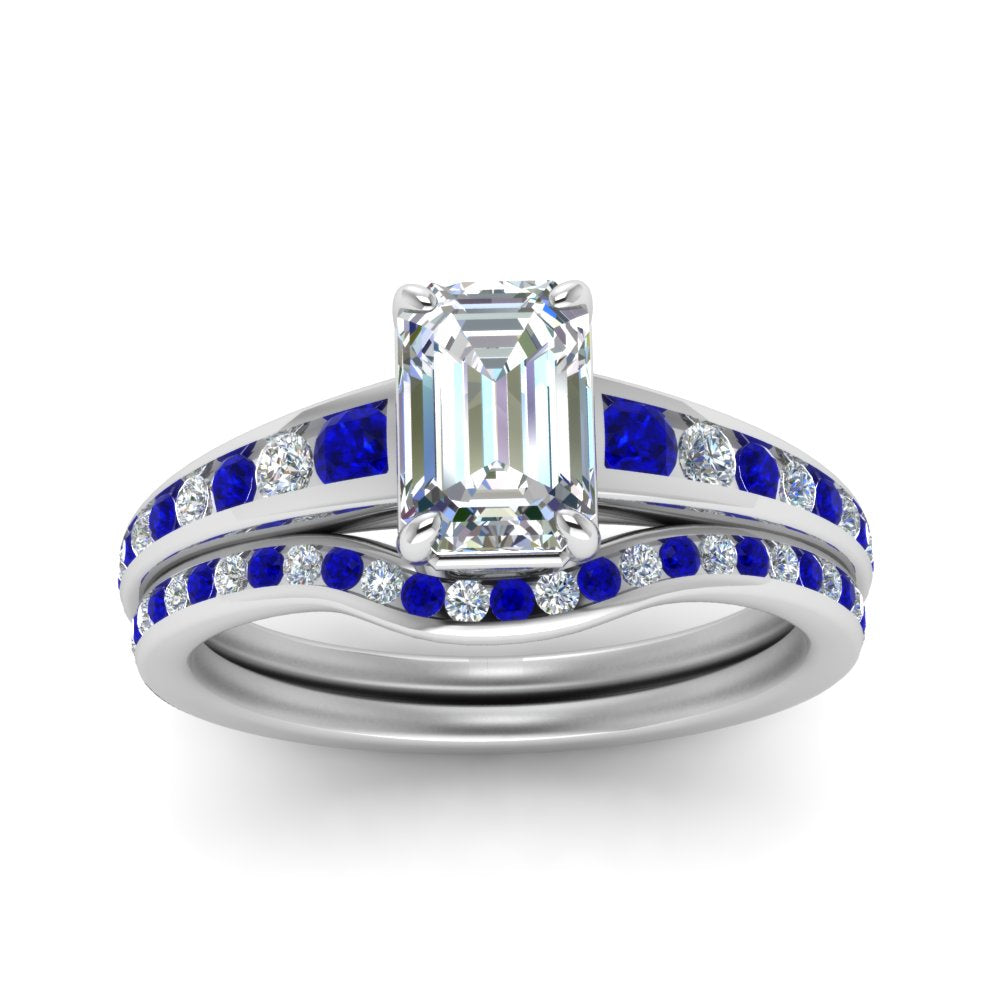 emerald-cut-graduated-channel-diamond-wedding-set-with-sapphire-in-FD122866EMGSABL-NL-WG