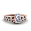 Load image into Gallery viewer, emerald-cut-graduated-channel-wedding-set-with-black-diamond-in-FD122866EMGBLACK-NL-RG