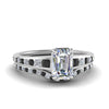 Load image into Gallery viewer, emerald-cut-graduated-channel-wedding-set-with-black-diamond-in-FD122866EMGBLACK-NL-WG