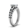Load image into Gallery viewer, emerald-cut-graduated-channel-wedding-set-with-black-diamond-in-FD122866EMGBLACK-NL-WG