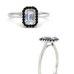 Load image into Gallery viewer, emerald-cut-halo-black-diamond-engagement-ring-in-white-gold-FD-9710EMRGBLACK-NL-WG
