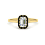 Load image into Gallery viewer, emerald-cut-halo-black-diamond-engagement-ring-in-yellow-gold-FD-9710EMRGBLACK-NL-YG
