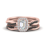 Load image into Gallery viewer, emerald-cut-halo-black-diamond-infinity-bridal-set-in-rose-gold-FD9212EMGBLACK-NL-RG-B2.jpg