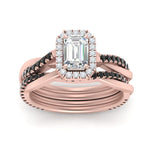 Load image into Gallery viewer, emerald-cut-halo-black-diamond-infinity-bridal-set-in-rose-gold-FD9212EMGBLACK-NL-RG-B2.jpg
