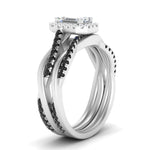 Load image into Gallery viewer, emerald-cut-halo-black-diamond-infinity-bridal-set-in-white-gold-FD9212EMGBLACK-NL-WG-B2.jpg