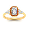 Load image into Gallery viewer, emerald-cut-halo-cluster-accent-orange-sapphire-engagement-ring-in-yellow-gold-FD10512EMRGSAORANGLE5-NL-YG_902975e0-34e4-427a-813e-56ace7b651b8.jpg?v=1770117347